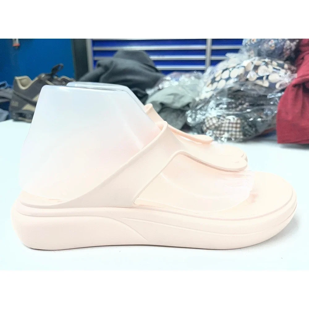 Stuart Weitzman Goldie Jelly Sandals Blush Pink T-Strap Thong Slides SW2017-1 8A